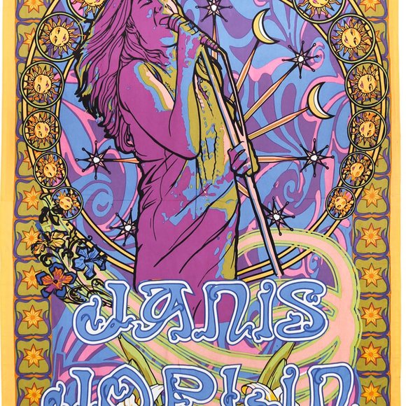 Janis Joplin Tapestry ~ 60" x 90" ~ Complete w/Corner Loops ~ Brand New! - Picture 1 of 4